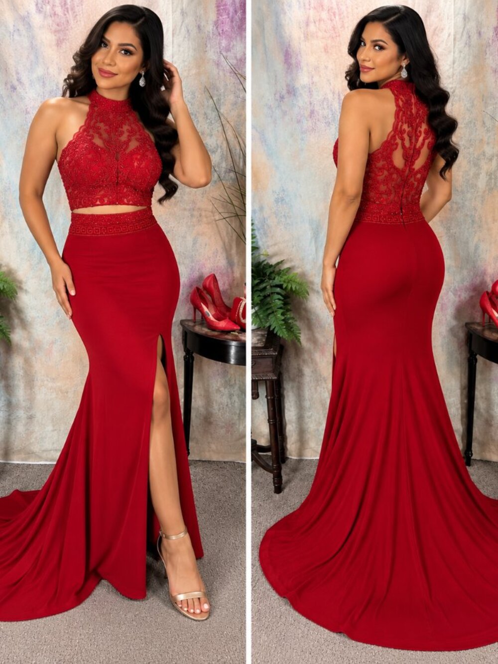 📌Camille La Vie Two-Piece Formal - Gala - Prom - Military Ball -Red Carpet Gown